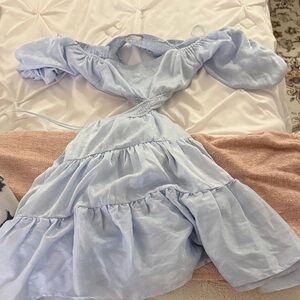 Altar'd State Light Blue Backless Dress